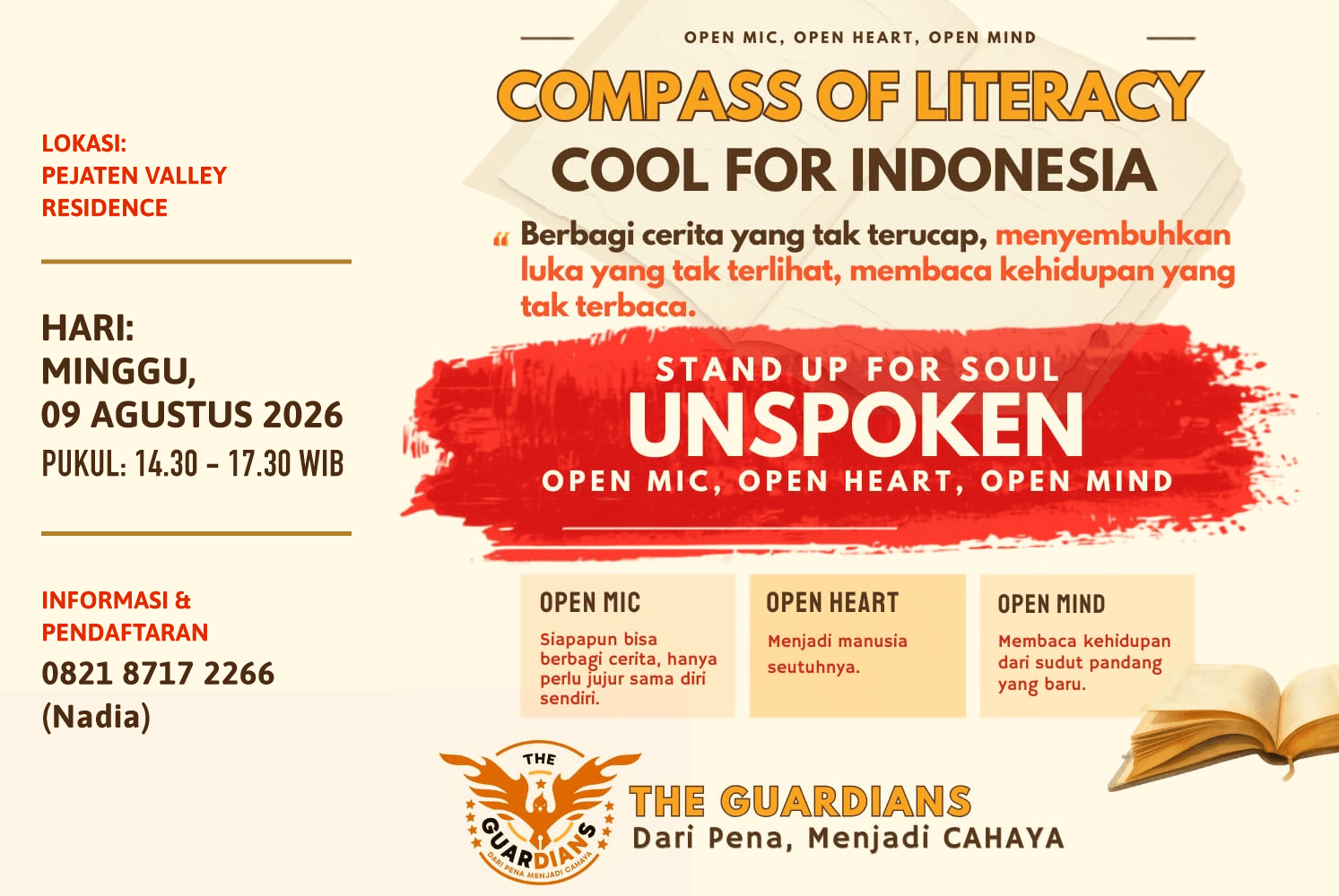 Stand Up For Soul, UNSPOKEN : Open Mic - Open Heart - Open Mind